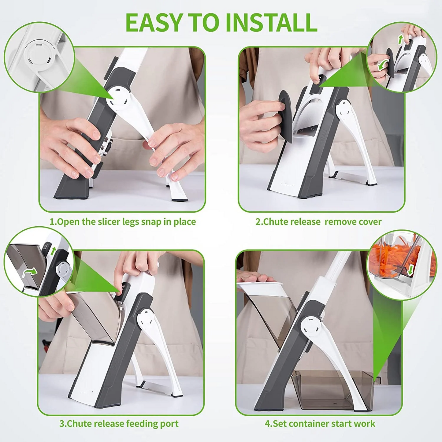 Manual Vegetable Cutter 4-in-1 | Adjustable Mandoline Slicer
