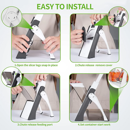 Manual Vegetable Cutter 4-in-1 | Adjustable Mandoline Slicer