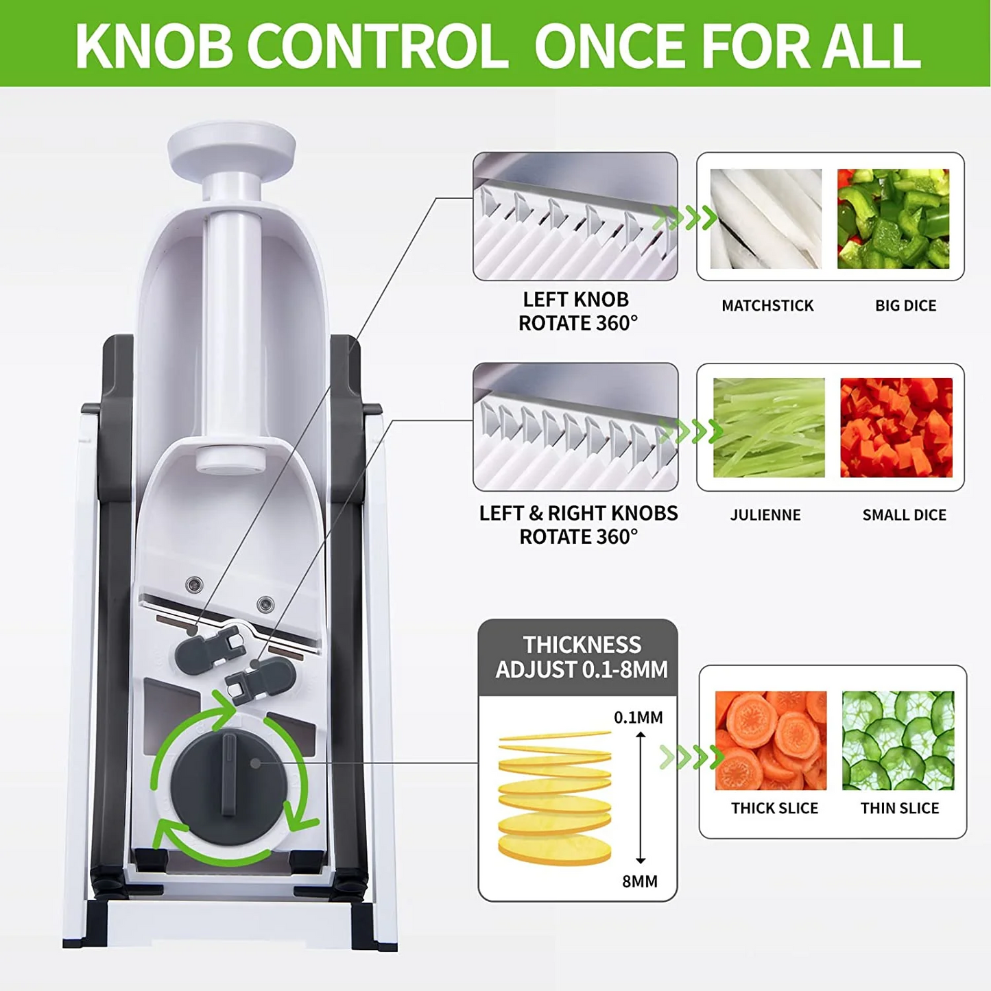Manual Vegetable Cutter 4-in-1 | Adjustable Mandoline Slicer