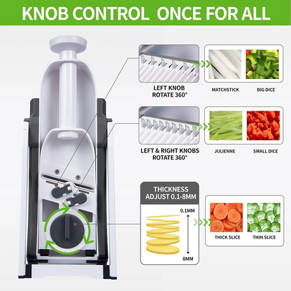 Manual Vegetable Cutter 4-in-1 | Adjustable Mandoline Slicer